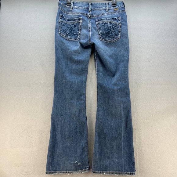 Silver Jean Co. Women's Suki Flare Jeans Size 32x32  Blue Embroidered Pockets - Picture 7 of 15